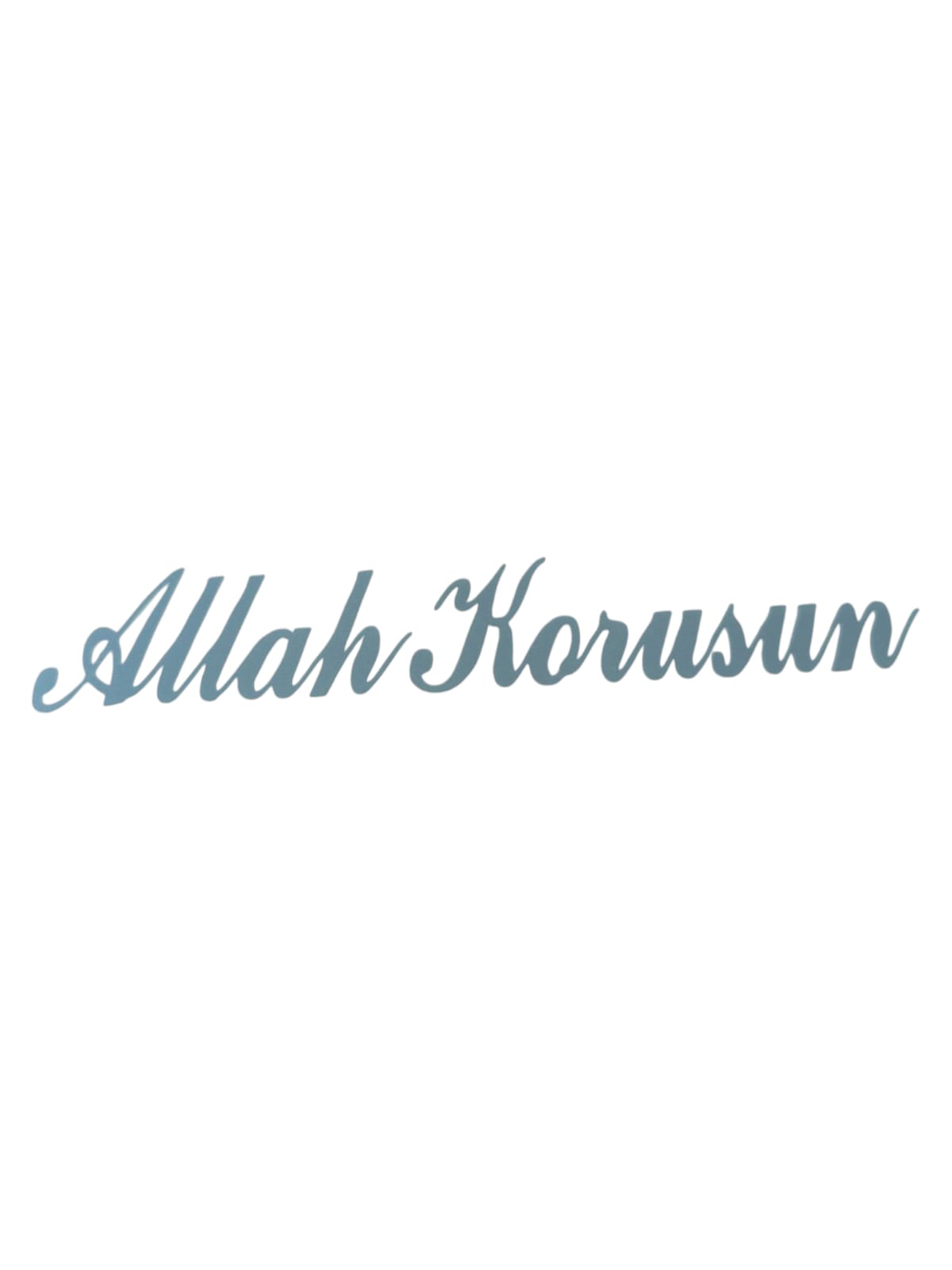 Allah Korusun Yazılı Oto Sticker Gri 14x3cm