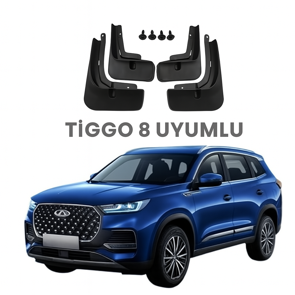 Tiggo 8 Pro Paçalık Tozluk Çamurluk Siyah 4'lü