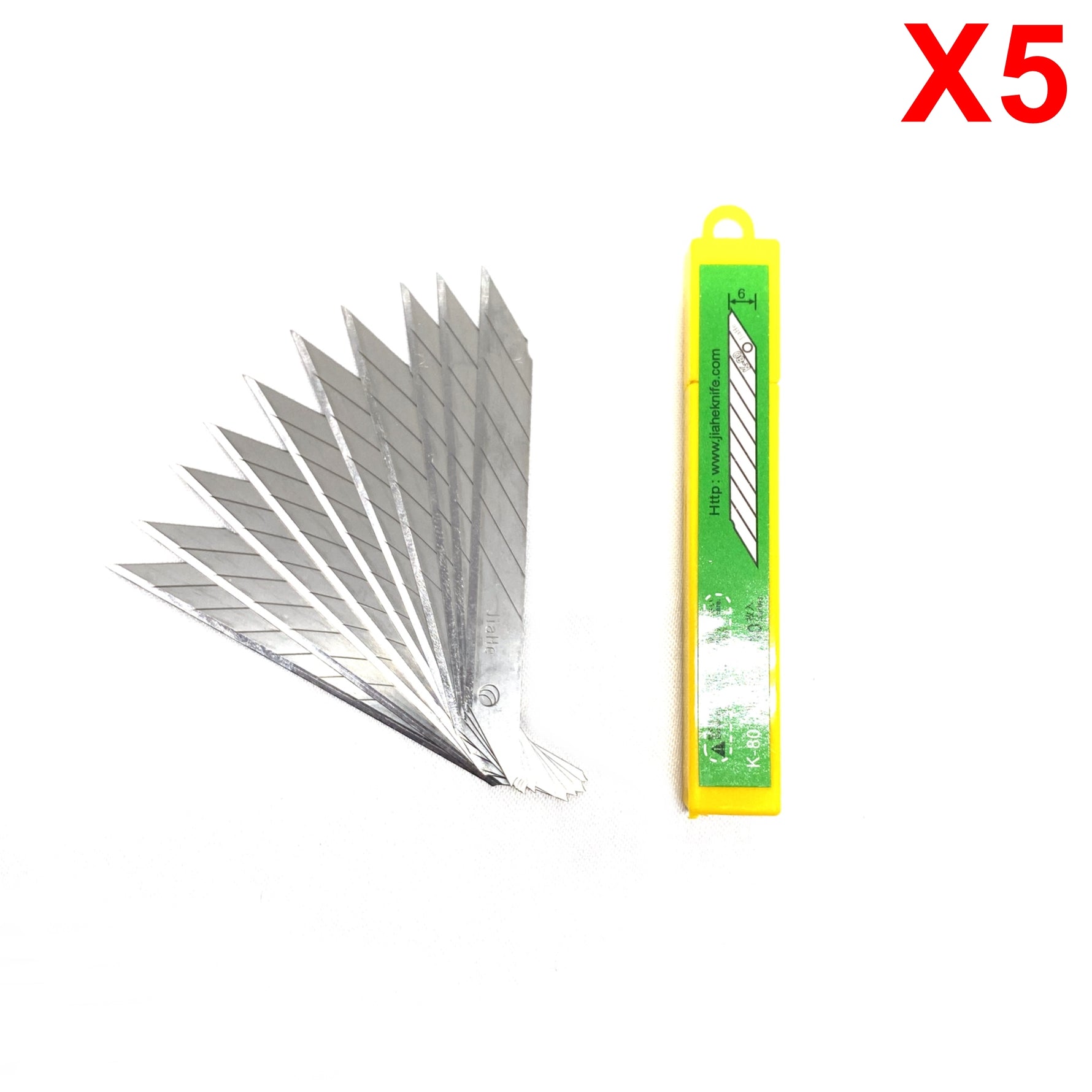 KO-80 Çelik Maket Bıçağı Falçata Ucu Yedeği 9mm 30 Derece Küçük 50'li