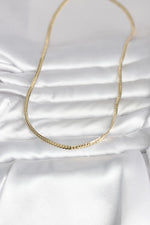 CM 14K Gold Renk Yassı Zincir Model 45 cm Kadın Kolye