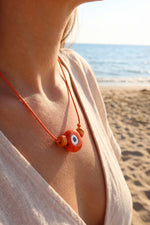 Handmade Bohem Turuncu Nazar Kolye