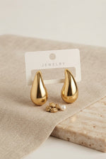 Gold Renk Damla Küpe 30 mm