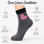 8’li Kadın Kışlık Havlu Çorap Sıcak Tutan Karışık Desenli Ekonomik Çoklu Çorap Seti