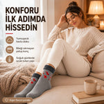 3’lü Kadın Kışlık Havlu Çorap Sıcak Tutan Yumuşak Karışık Desenli Günlük Çorap Seti