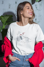 Kadın Özel Baskılı Modern Fit %100 Pamuk Bisiklet Yaka T-Shirt