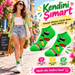 Kadın Patik Çorap Yeşil Sushi Desenli | Renkli Eğlenceli Günlük Kısa Bilek 12'li Avantajlı Çoklu Set