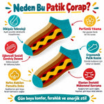 Hot Dog Desenli Patik 3'lü Çorap Seti | Renkli Eğlenceli Günlük Kısa Bilek Çorap Çoklu Paket Fırsatı