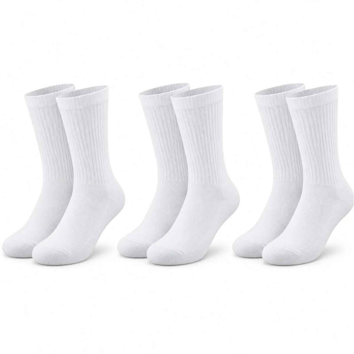 Unisex Beyaz Soket Çorap 3'lü Set %80 Pamuk Dikişsiz Burun Takviyeli Esnek Günlük Spor Çorabı Konfor