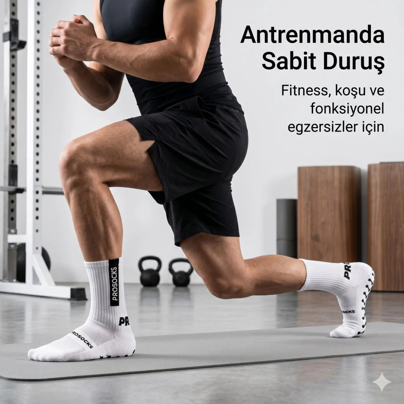 Kaydırmaz Spor 3'lü Çorabı Beyaz | Nefes Alan, Bilek Destekli, Güçlü Tutuşlu Performans Çorabı