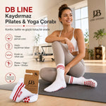 DB LINE Kaydırmaz Pilates Yoga Çorabı Pamuklu Silikon Tabanlı Barre Stüdyo Spor Çorabı