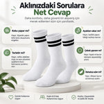 Unisex Beyaz Çorap Siyah Çizgili 6'lı Set Uzun Soket Günlük Spor Kolej Stil Rahat Kadın Erkek Çorabı