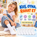 Çocuk Beyaz Çorap 6'lı Set İnce Dikişli Yumuşak Nefes Alabilen Okul Günlük Rahat Çorap 5-11 Yaş Seti