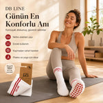DB LINE Kaydırmaz Pilates Yoga Çorabı Pamuklu Silikon Tabanlı Barre Stüdyo Spor Çorabı