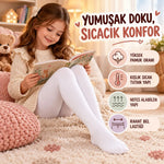 Çocuk Beyaz Külotlu Çorap Yüksek Pamuklu Kışlık Parfümlü Yumuşak Dokulu Esnek Rahat