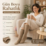 Kadın 40 Denye 6'lı İnce Anne Çorabı Dizaltı Topuksuz Esnek Günlük Kullanım Çorabı Ten Siyah Bronz Vizon