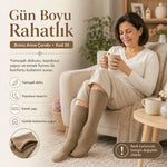 Kadın 40 Denye 6'lı İnce Anne Çorabı Dizaltı Topuksuz Esnek Günlük Kullanım Çorabı Ten Siyah Bronz Vizon