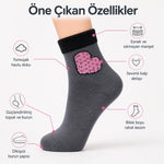 3’lü Kadın Kışlık Havlu Çorap Sıcak Tutan Yumuşak Karışık Desenli Günlük Çorap Seti