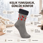 12’li Kadın Kışlık Havlu Çorap Sıcak Tutan Karışık Desenli Ekonomik Çoklu Çorap Seti