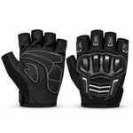 Unisex Yarım Parmak Motosiklet Eldiveni | 3D Knuckle Panelli Kaydırmaz Avuç İçi Ayarlı Bilek Bantlı