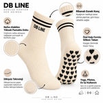 DB LINE Kaydırmaz 4'lü Pilates Yoga Çorabı Pamuklu Silikon Tabanlı Barre Stüdyo Spor Çorabı