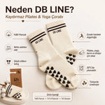 DB LINE Kaydırmaz 8'li Pilates Yoga Çorabı Pamuklu Silikon Tabanlı Barre Stüdyo Spor Çorabı
