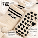 DB LINE Kaydırmaz 8'li Pilates Yoga Çorabı Pamuklu Silikon Tabanlı Barre Stüdyo Spor Çorabı