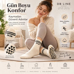DB LINE Kaydırmaz Yoga Pilates Çorabı 8'li | Pamuklu Silikon Taban, Barre Stüdyo Spor