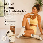 DB LINE Kaydırmaz Pilates Yoga Çorabı Pamuklu Silikon Tabanlı Barre Stüdyo Spor Çorabı