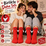 Mıknatıslı El Ele Unisex Tutuşan Sevimli Çorap 36-44 | Çift Hediyesi, Pamuklu Renkli Crew Model