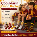 Galatasaray Lisanslı Çocuk Spor Çorabı 4’lü Set – Kız ve Erkek Çocuk İçin Dikişsiz, Esnek ve Rahat
