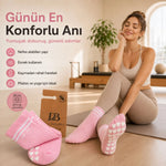 DB LINE Kaydırmaz Pilates Yoga Çorabı Pamuklu Silikon Tabanlı Barre Stüdyo Spor Çorabı