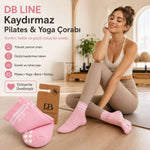 DB LINE Kaydırmaz 8'li Pilates Yoga Çorabı Pamuklu Silikon Tabanlı Barre Stüdyo Spor Çorabı