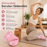 DB LINE Kaydırmaz 8'li Pilates Yoga Çorabı Pamuklu Silikon Tabanlı Barre Stüdyo Spor Çorabı