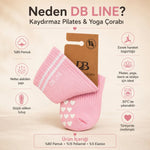 DB LINE Kaydırmaz 8'li Pilates Yoga Çorabı Pamuklu Silikon Tabanlı Barre Stüdyo Spor Çorabı