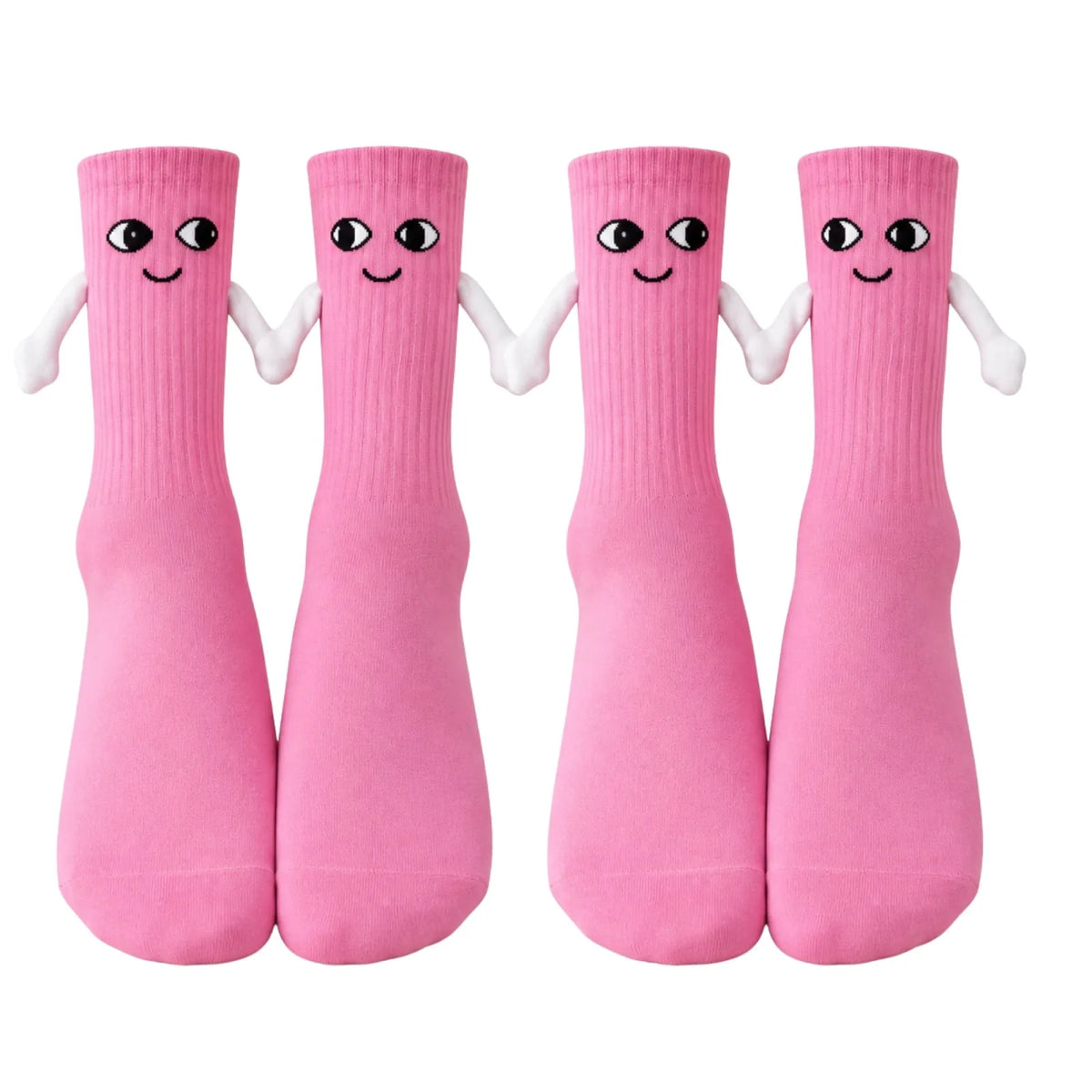 Mıknatıslı El Ele 2'li Unisex Tutuşan Sevimli Çorap 36-44 | Çift Hediyesi, Pamuklu Renkli Crew Model
