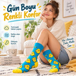 Renkli Civciv Desenli Unisex Soket Çorap | Yumuşak, Esnek ve Konforlu Günlük Kullanım 6'lı Set