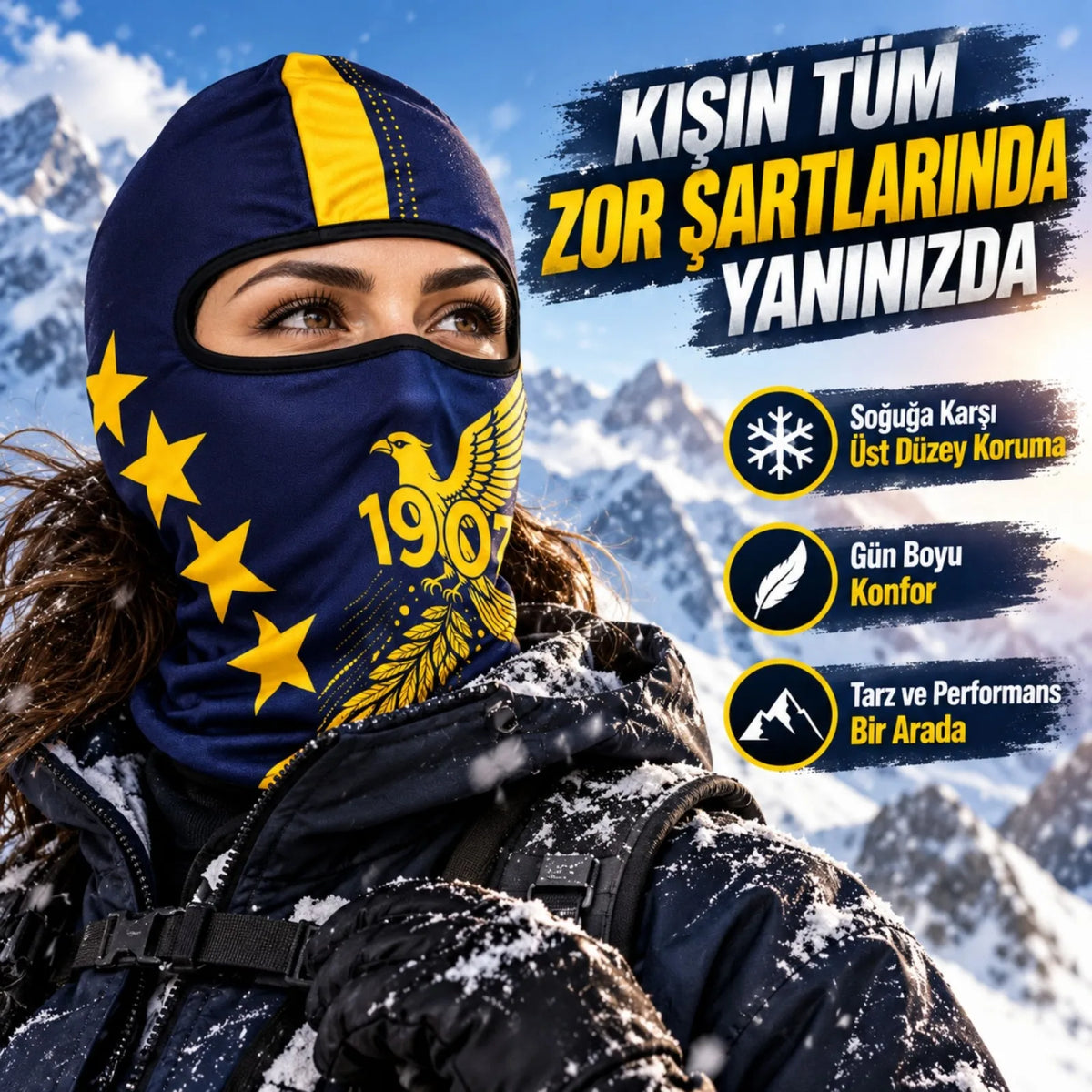 Taraftar Maskesi Kışlık Unisex Termal Balaklava Boyunluk Nefes Alabilen Rüzgara Dayanıklı