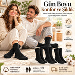 Unisex Siyah Soket Çorap 6'lı Set Düz Basic Ribanalı Günlük Spor Esnek Rahat Uzun Çorap Konforlu Set