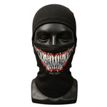 Unisex Tam Yüz Balaklava Diş Desenli Kışlık Maske Nefes Alan Esnek Kask Altı Boyunluk Yumuşak Viskoz