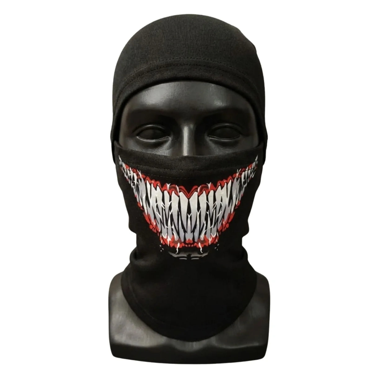 Unisex Tam Yüz Balaklava Diş Desenli Kışlık Maske Nefes Alan Esnek Kask Altı Boyunluk Yumuşak Viskoz
