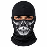 Unisex Kurukafa Desenli Balaklava Kışlık Tam Yüz Maske Nefes Alan Esnek Kask Altı Boyunluk Siyah Set