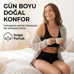 Kadın Pamuklu Düz Bato Külot 3'lü Paket Siyah Beyaz Ten | Normal Bel Klasik Kesim Günlük İç Çamaşırı