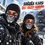Unisex Şık Palyaço Desenli Balaklava Kışlık Tam Yüz Maske Termal Nefes Alan Esnek Kask Altı Boyunluk