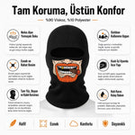 Unisex Sakallı Puro Baskılı Balaklava 1 Adet Tek Beden Viskoz Kask İçi Outdoor Maske