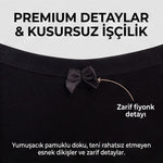 Kadın Pamuklu Düz Bato Külot 3'lü Paket Siyah Beyaz Ten | Normal Bel Klasik Kesim Günlük İç Çamaşırı