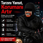 Unisex Sakallı Puro Baskılı Balaklava 1 Adet Tek Beden Viskoz Kask İçi Outdoor Maske