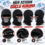 Unisex Şık Palyaço Desenli Balaklava Kışlık Tam Yüz Maske Termal Nefes Alan Esnek Kask Altı Boyunluk