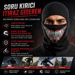 Unisex Tam Yüz Balaklava Diş Desenli Kışlık Maske Nefes Alan Esnek Kask Altı Boyunluk Yumuşak Viskoz