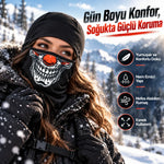 Unisex Şık Palyaço Desenli Balaklava Kışlık Tam Yüz Maske Termal Nefes Alan Esnek Kask Altı Boyunluk