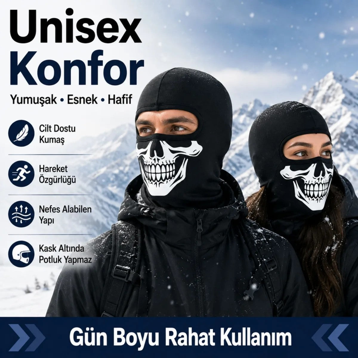 Unisex Kuru Kafa Baskılı Balaklava 1 Adet Tek Beden Viskoz Kask İçi Motosiklet Maskesi